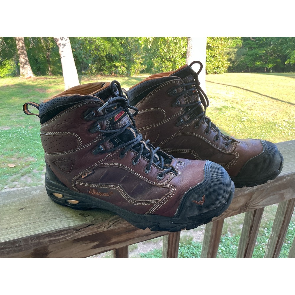 Thorogood Mens V-Series 6in Brown Leather Work Boots 804-4277 Steel Toe GS 300m